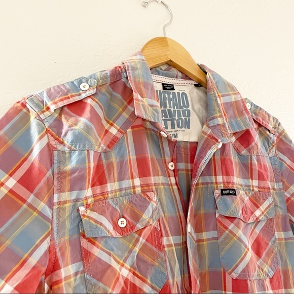 Buffalo David Bitton Boys' Big Short Sleeve‎ Button Down Shirt Size Medium - Picture 3 of 5